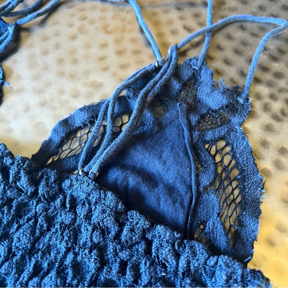 Free People Adella Bralette In Navy - Picture 10 of 12